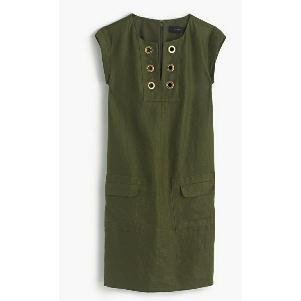 J. Crew Linen Grommet Shift Dress